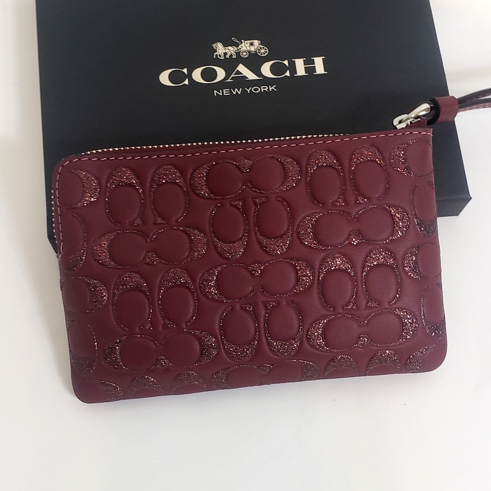 NWT✨ Coach Corner Zip Signature Leather - Picture 6 of 7